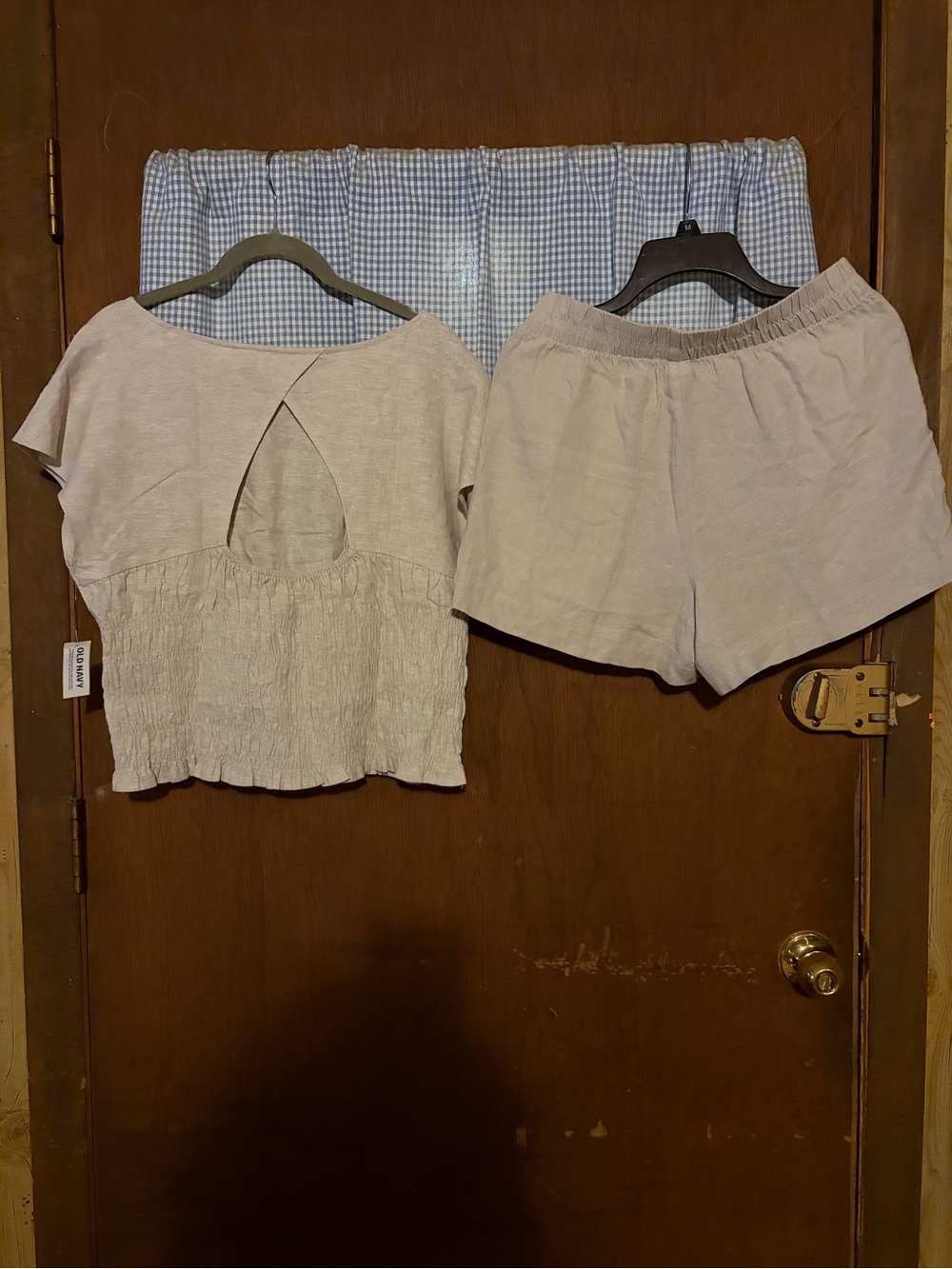 Old Navy Blue High-Waist Elastic Shorts with Matching Smocked Open Back Top - Picture 11 of 15